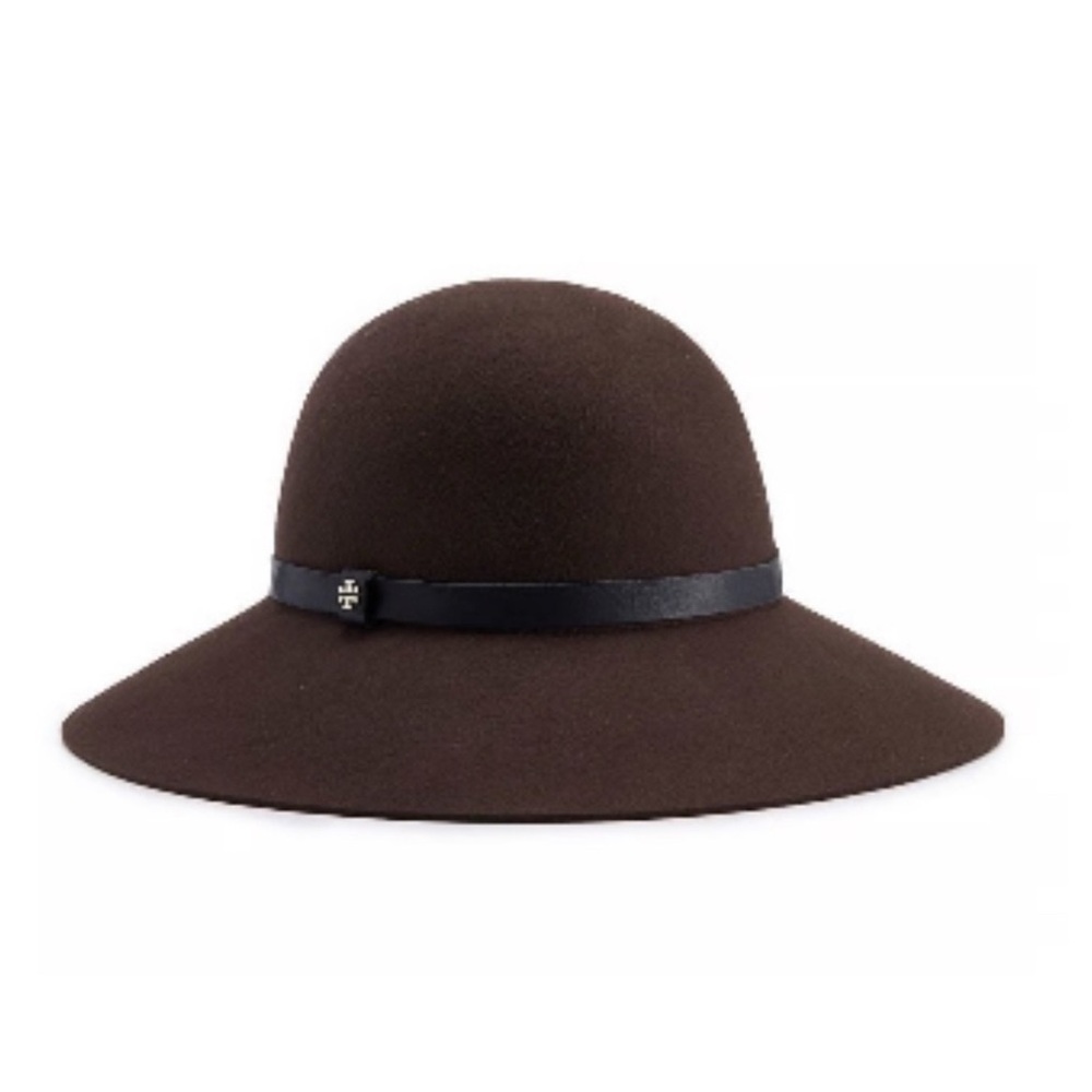 Tory Burch Dark Brown Wide-Brim Hat